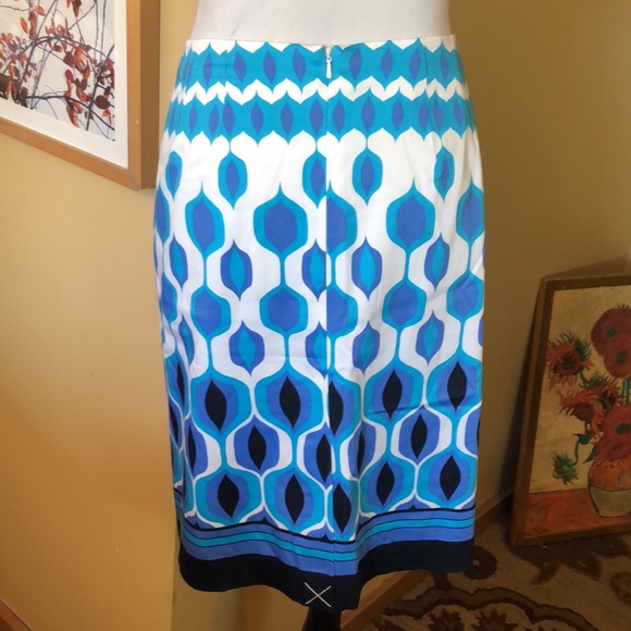 Vtg TALBOTS Size 12 Geometric Groovy Design Shapes Line Cotton Stretchy $108 NEW - Picture 5 of 14